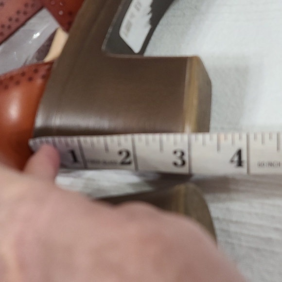 C Comfort Womens Faux Brown Leather Heeled Sandals Strappy Zips Ankle Strap Sz 8 - Picture 11 of 15